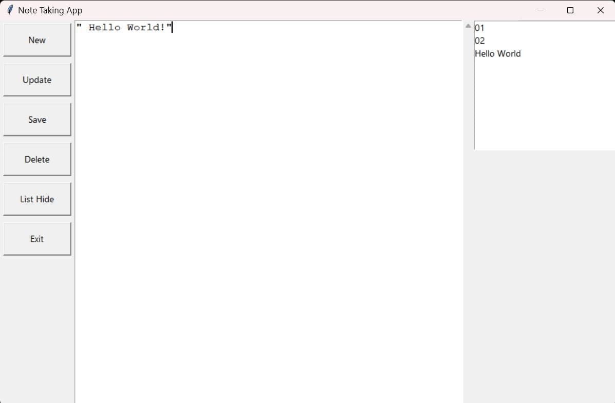 A GUI Note Taking App